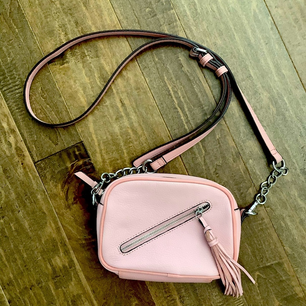 Sanctuary Pink Leather Crossbody Bag